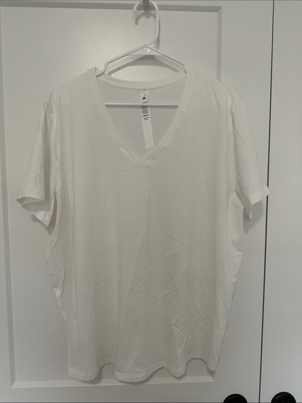lululemon athletica White V-Neck Short Sleeve Love Tee